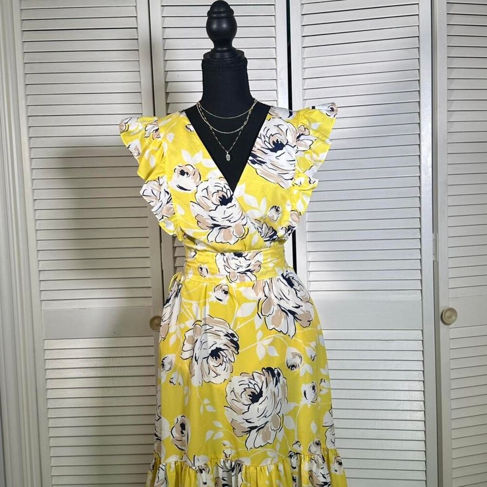 Eliza-j Women's Yellow and White Formal-dresses